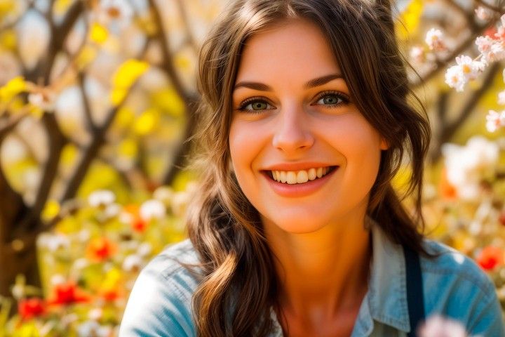 a woman smiling at camera